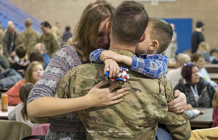 Military family reunion